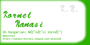 kornel nanasi business card